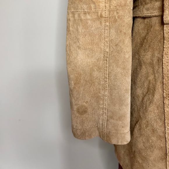 Y2K NEUTRAL ZONE Brown Suede Leather Jacket Belt Coat Indie Sleeze Western Sz 2X - Picture 13 of 16